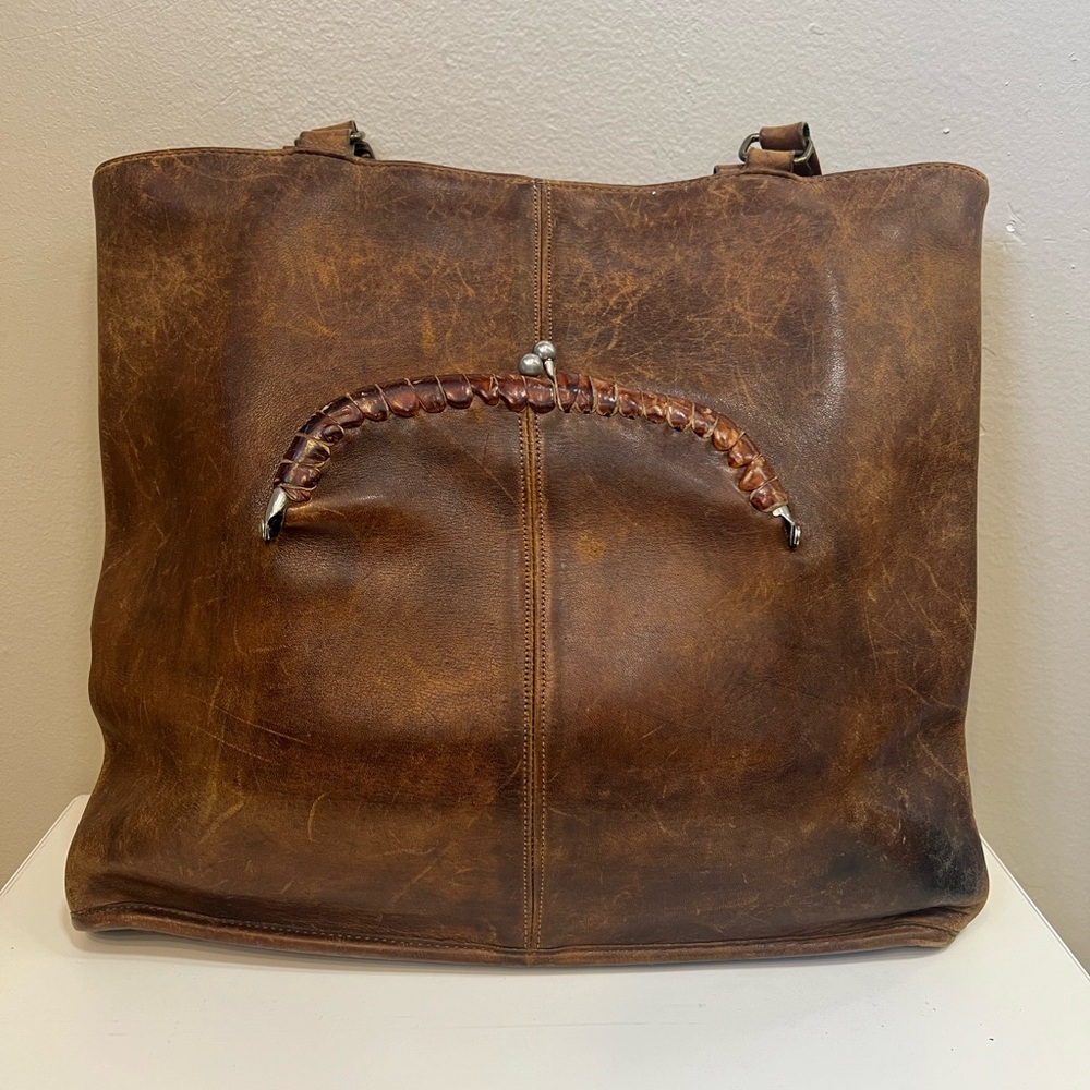 Vintage 60s/70s Light Brown Leather Coach Purse